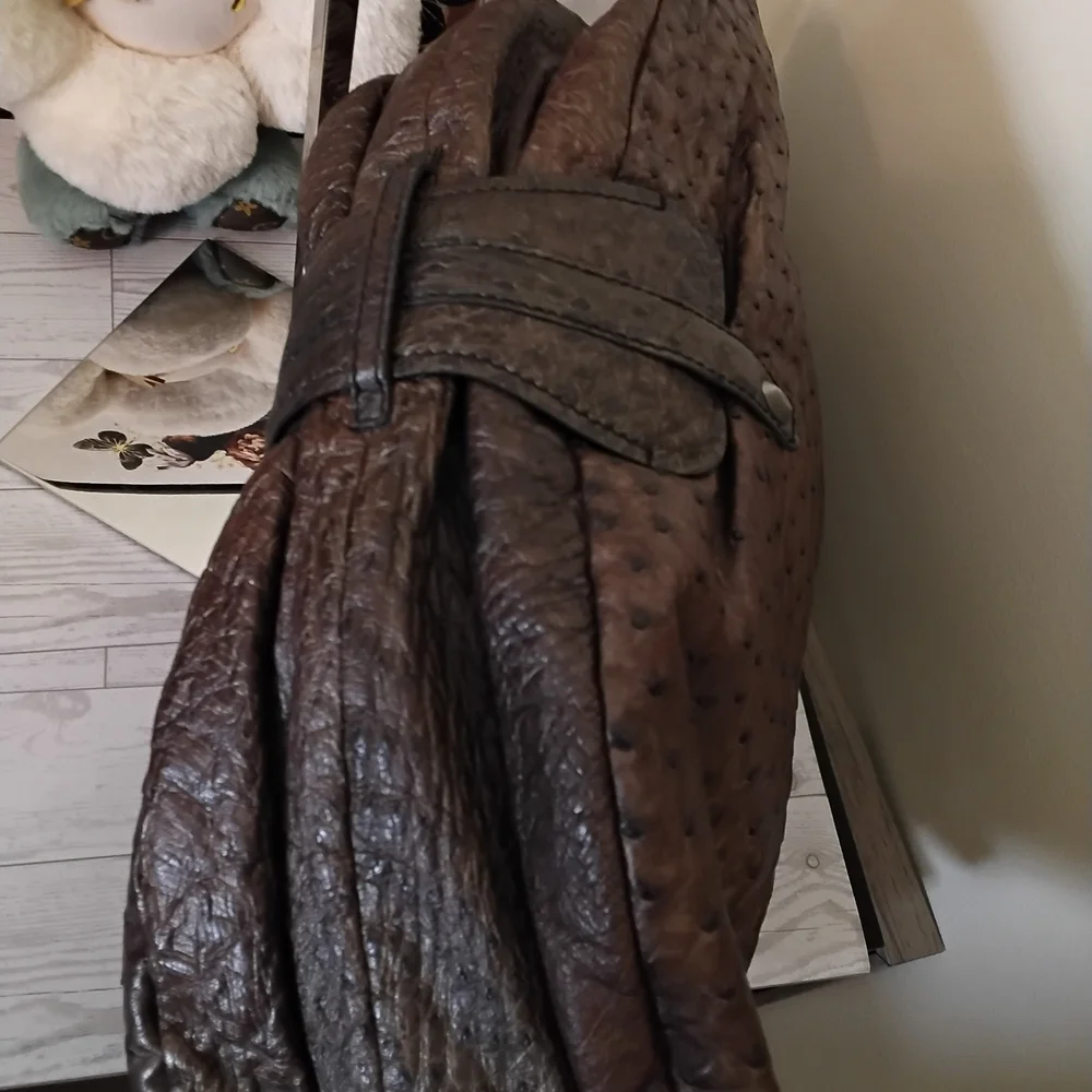Nuti Sevillana Ostrich Leather Hobo Handbag
